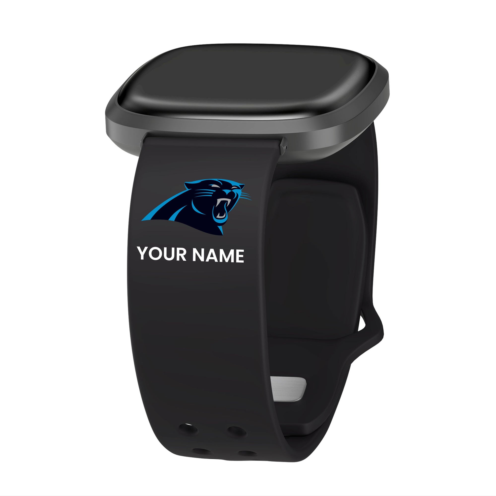 GAME TIME Carolina Panthers Custom Name HD FitBit Versa 3 & Sense Watch Band