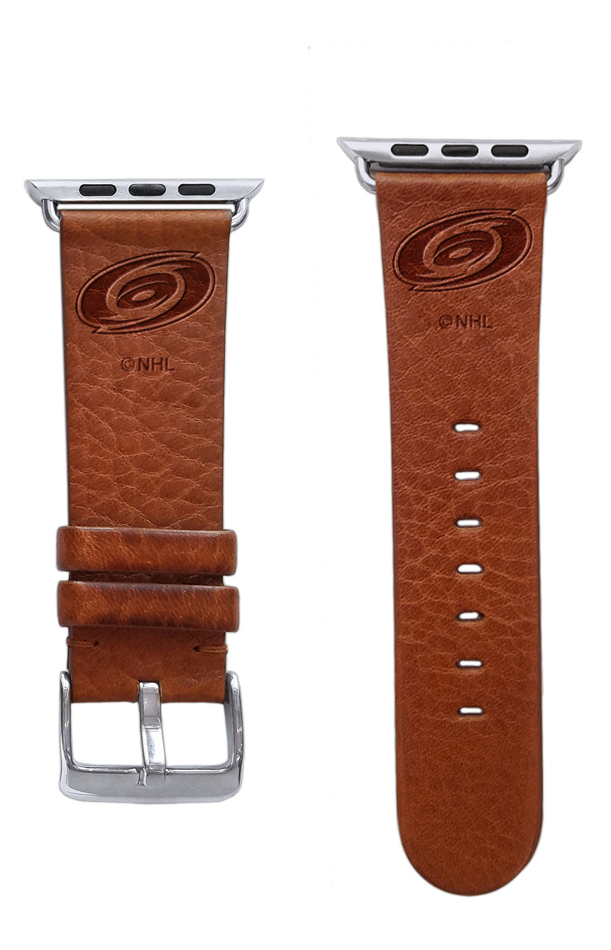 Carolina Hurricanes Leather Apple Watch Band - Game Time Bands