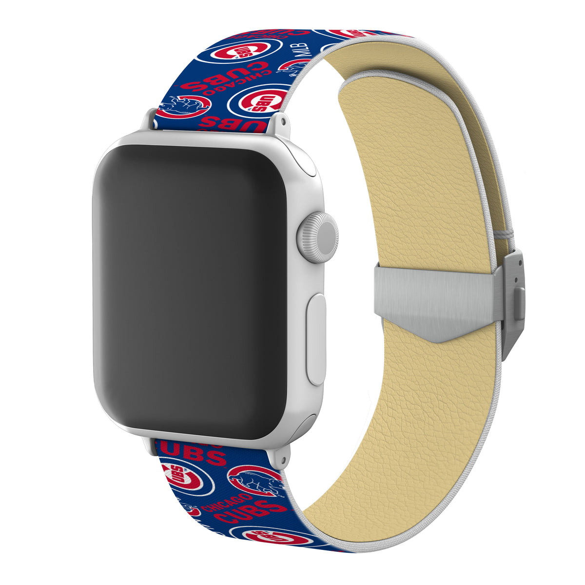 Chicago Cubs Full Print Watch Band With Engraved Buckle - Game Time