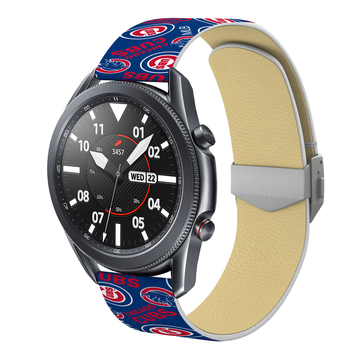 Chicago Cubs Full Print Quick Change Watch Band With Engraved Buckle - Game Time