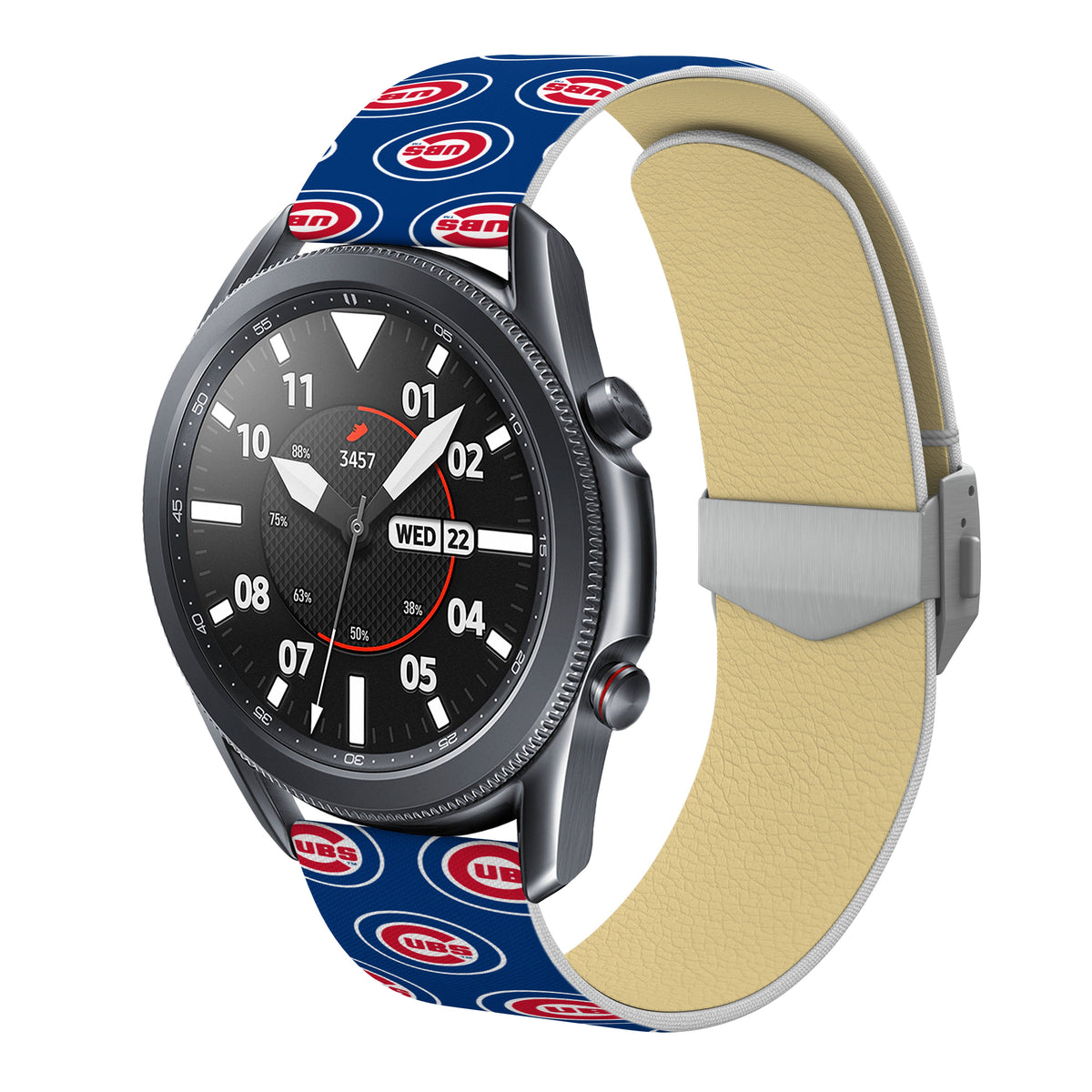 Chicago Cubs Full Print Quick Change Watch Band With Engraved Buckle - Game Time
