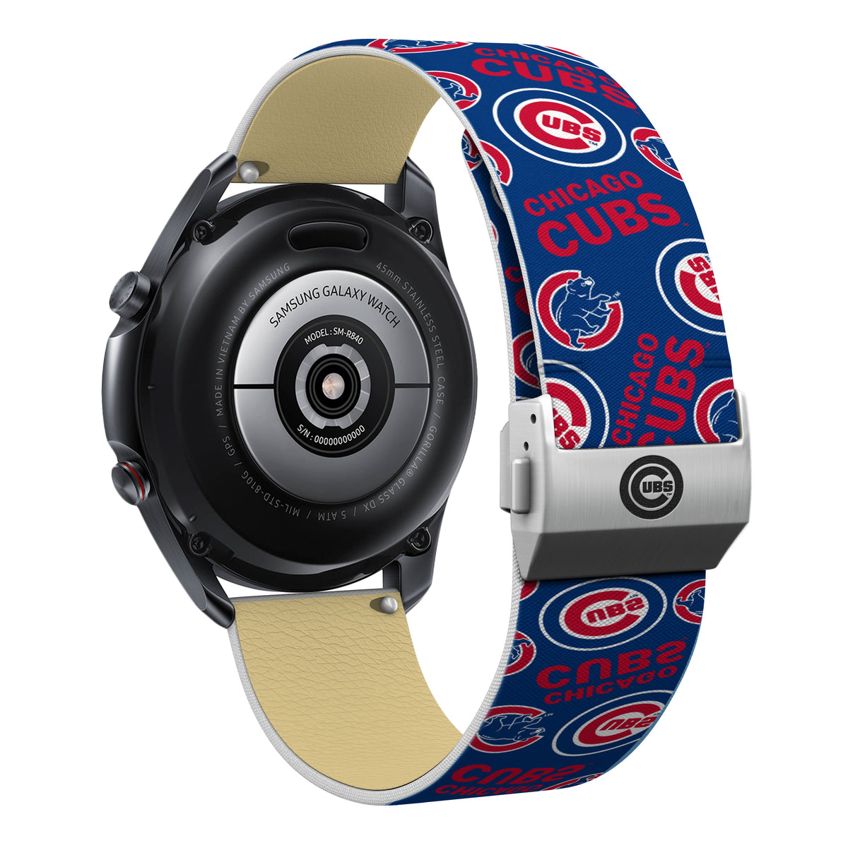 Chicago Cubs Full Print Quick Change Watch Band With Engraved Buckle - Game Time