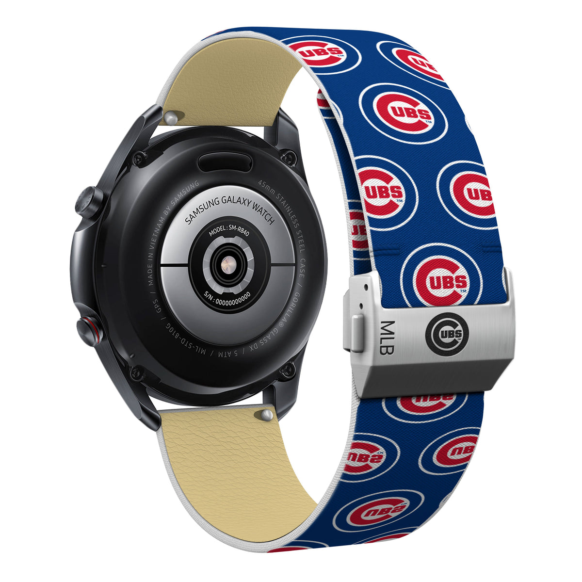 Chicago Cubs Full Print Quick Change Watch Band With Engraved Buckle - Game Time