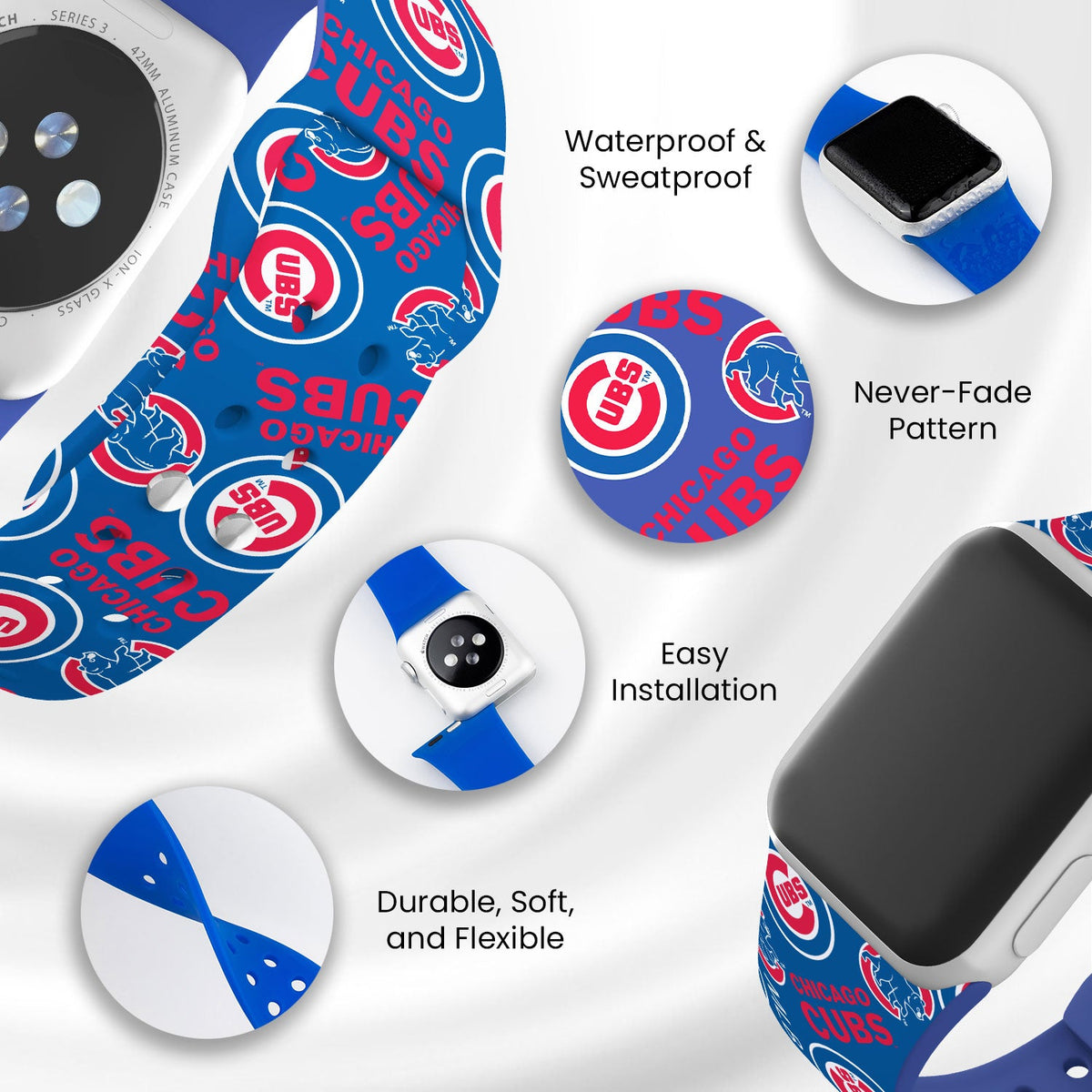 Chicago Cubs HD Apple Watch Band