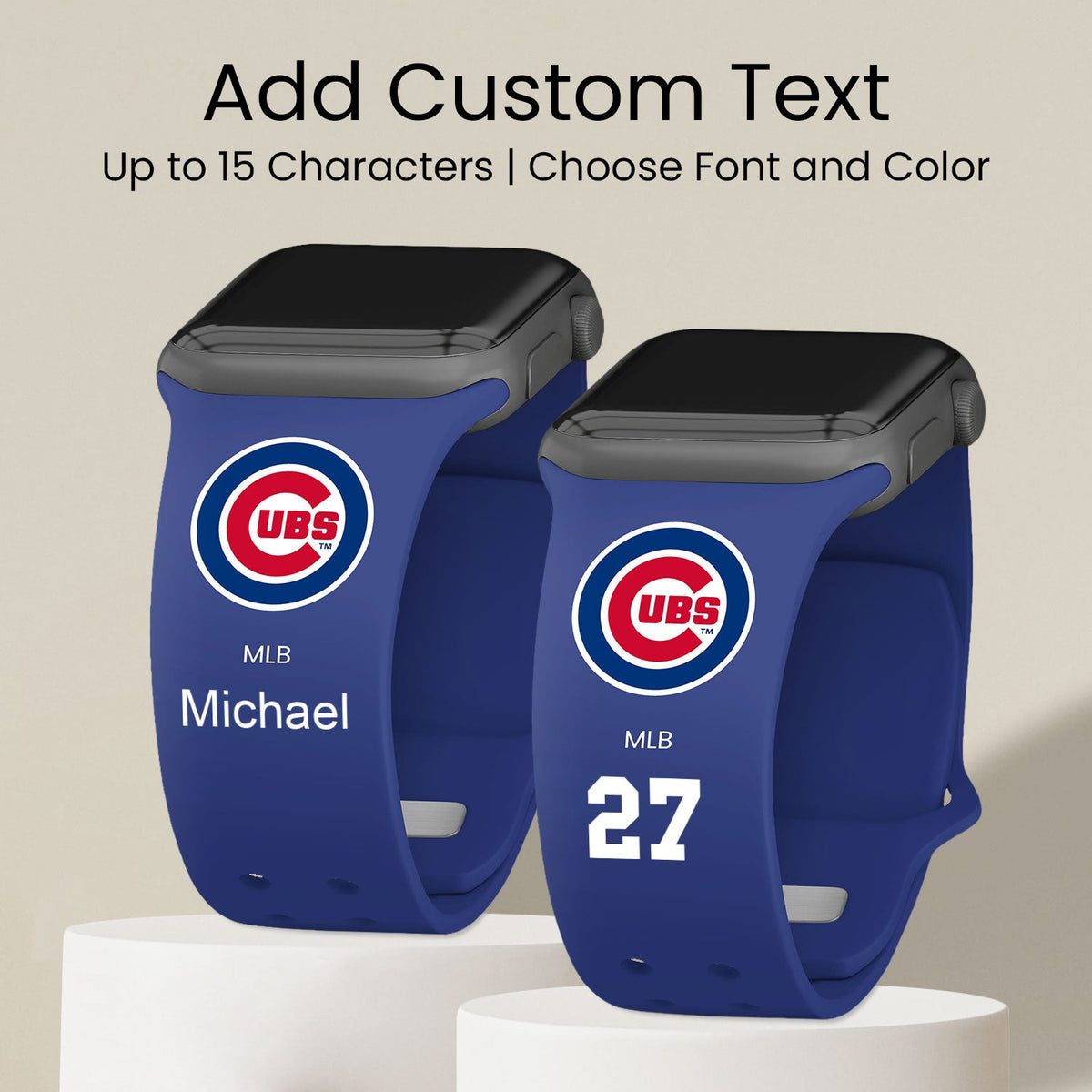 Chicago Cubs HD Custom Name Apple Watch Band