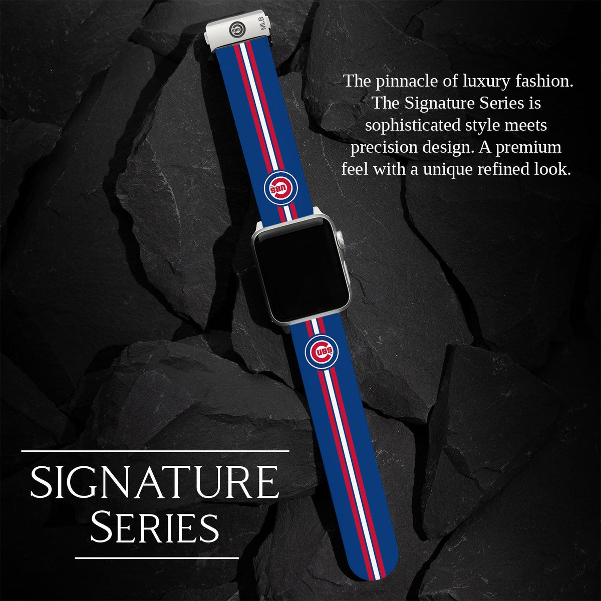 Game Time Chicago Cubs Signature Series Apple Watch Band With Engraved Buckle