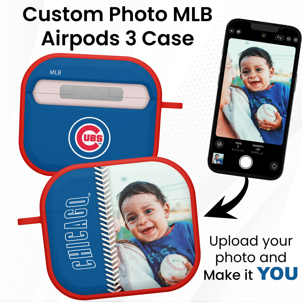 Chicago Cubs Custom Photo HDX Apple AirPods Gen 3 Case Cover