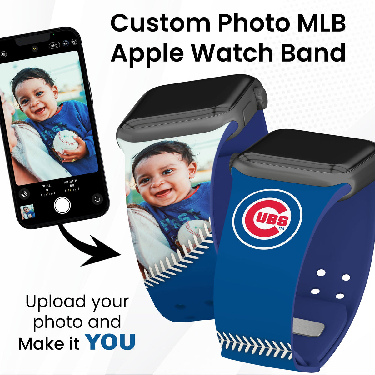 Chicago Cubs Custom Photo HD Apple Watch Band