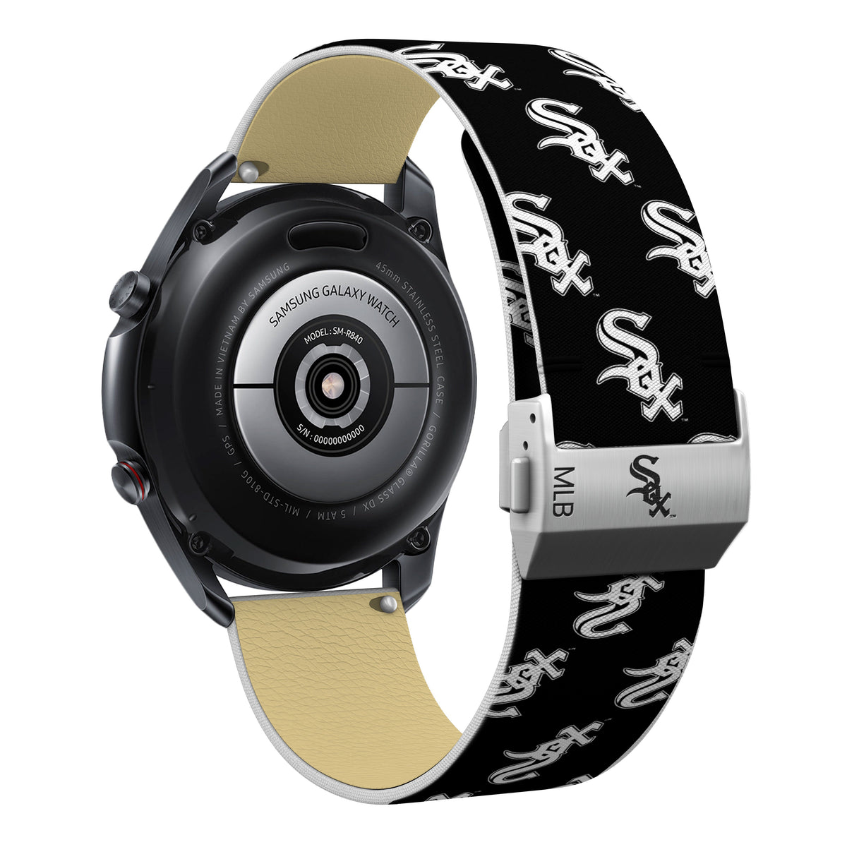 Chicago White Sox Full Print Quick Change Watch Band With Engraved Buckle - Game Time