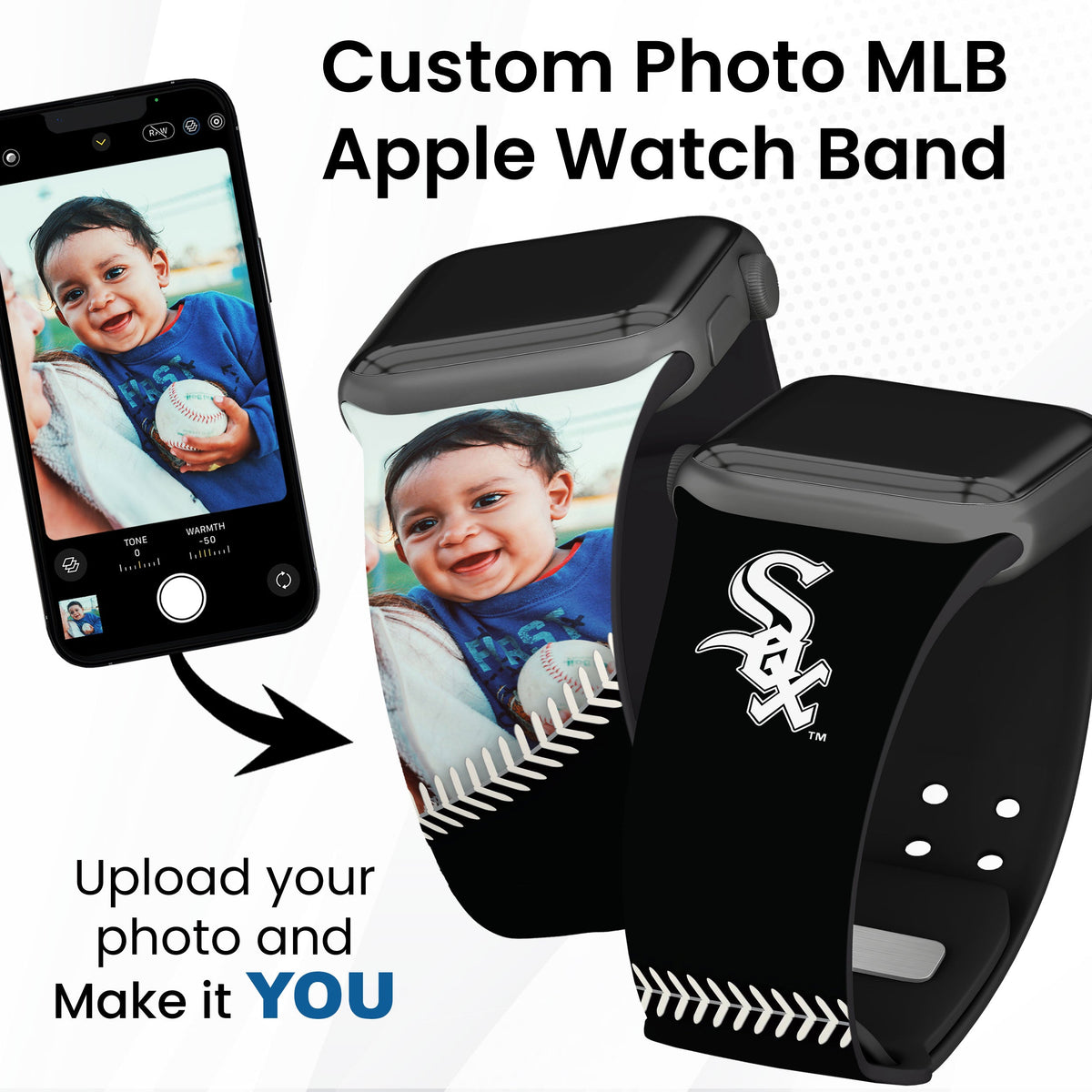 Chicago White Sox Custom Photo HD Apple Watch Band