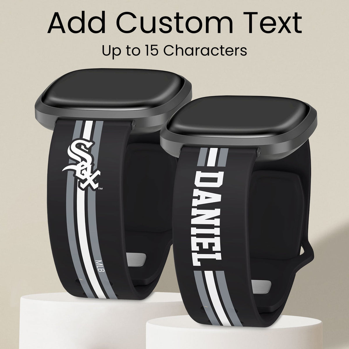Chicago White Sox Custom Name HD Fitbit Versa 3 and Sense Watch Band