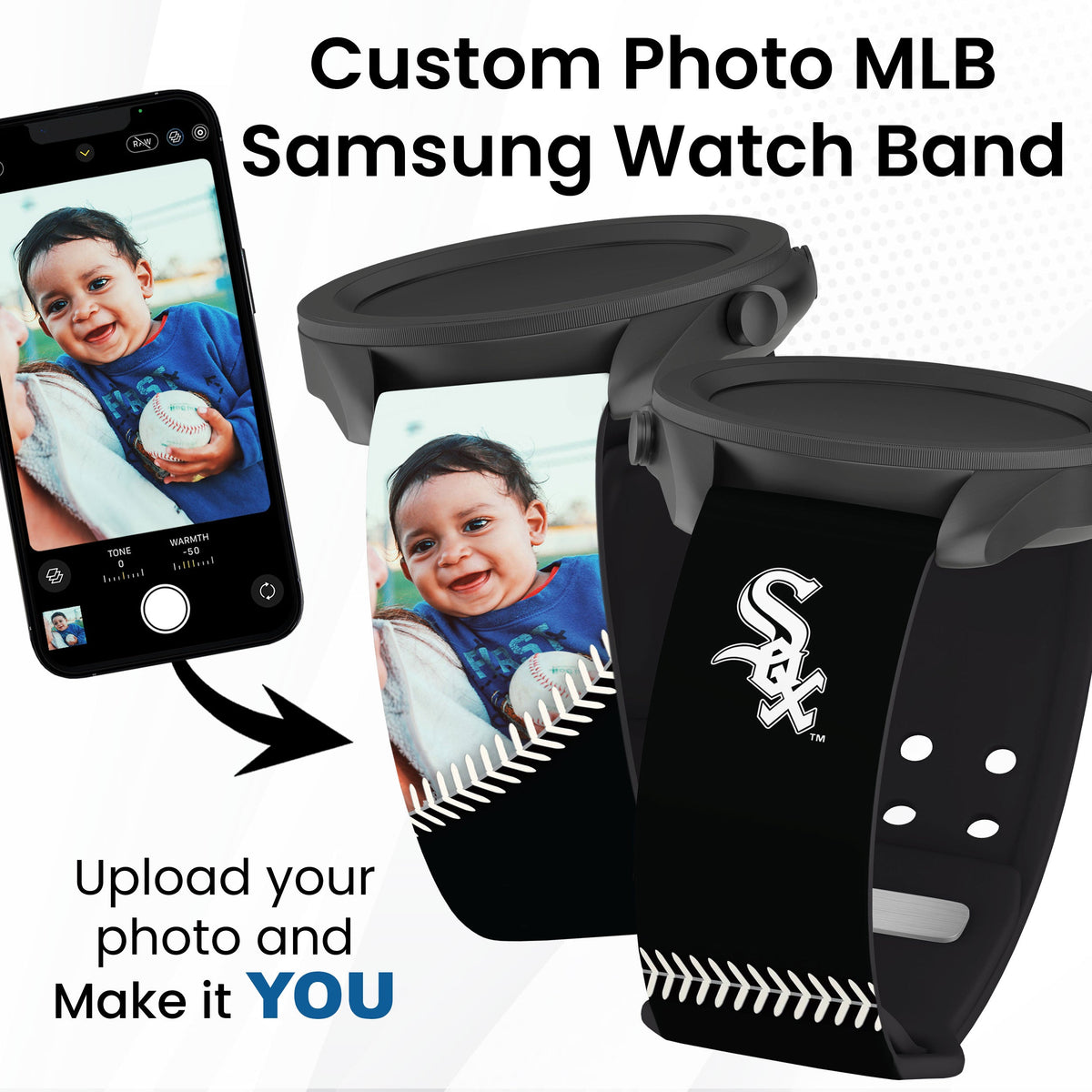 Chicago White Sox Custom Photo HD Samsung Galaxy Watch Band