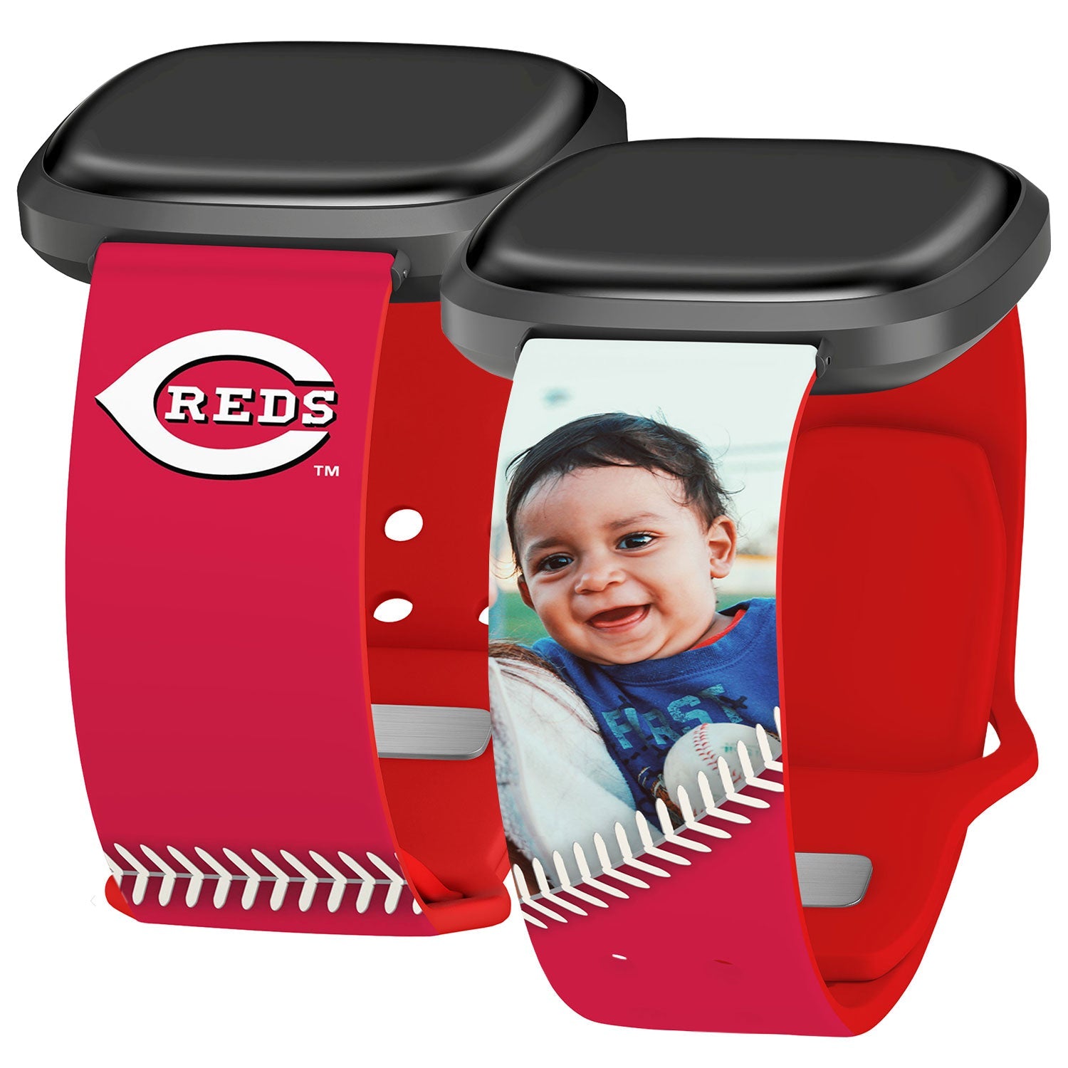Cincinnati Reds Custom Photo HD Fitbit Versa 3 & Sense Band