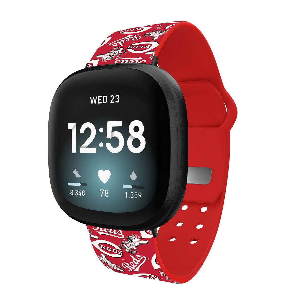 Cincinnati Reds HD Fitbit Versa 3 and Sense Watch Band