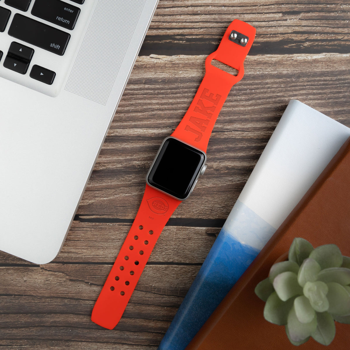 Cincinnati Reds Custom Engraved Apple Watch Band