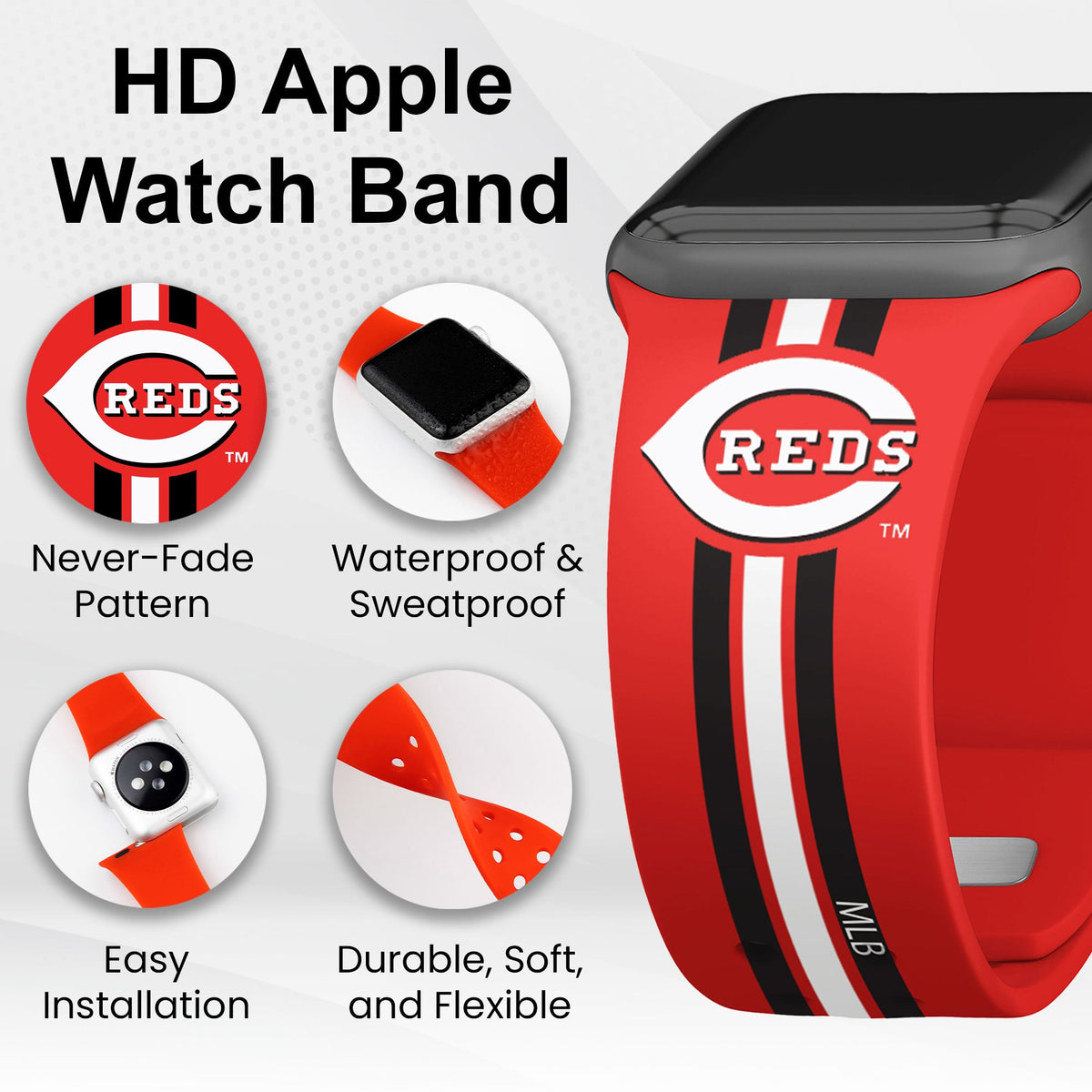 Cincinnati Reds HD Apple Watch Band
