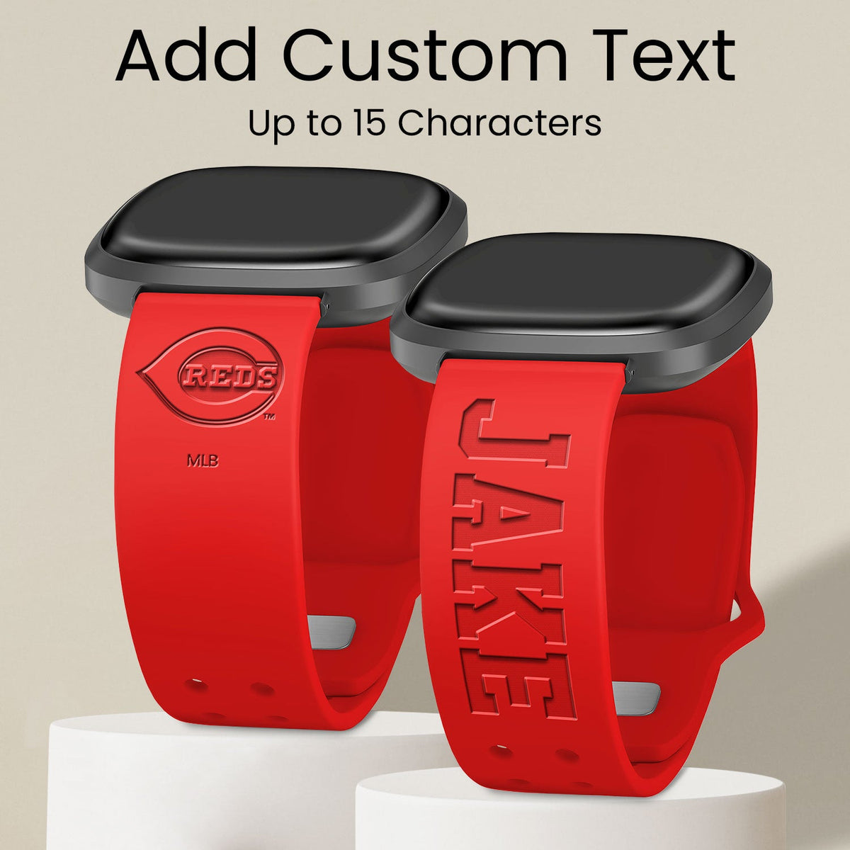 Cincinnati Reds Custom Engraved Fitbit Versa 3 and Sense Watch Band
