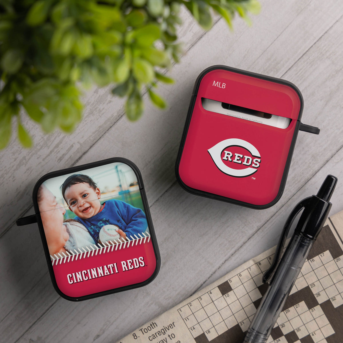 Cincinnati Reds Custom Photo HDX Apple AirPods Gen 1 &amp; 2 Case Cover