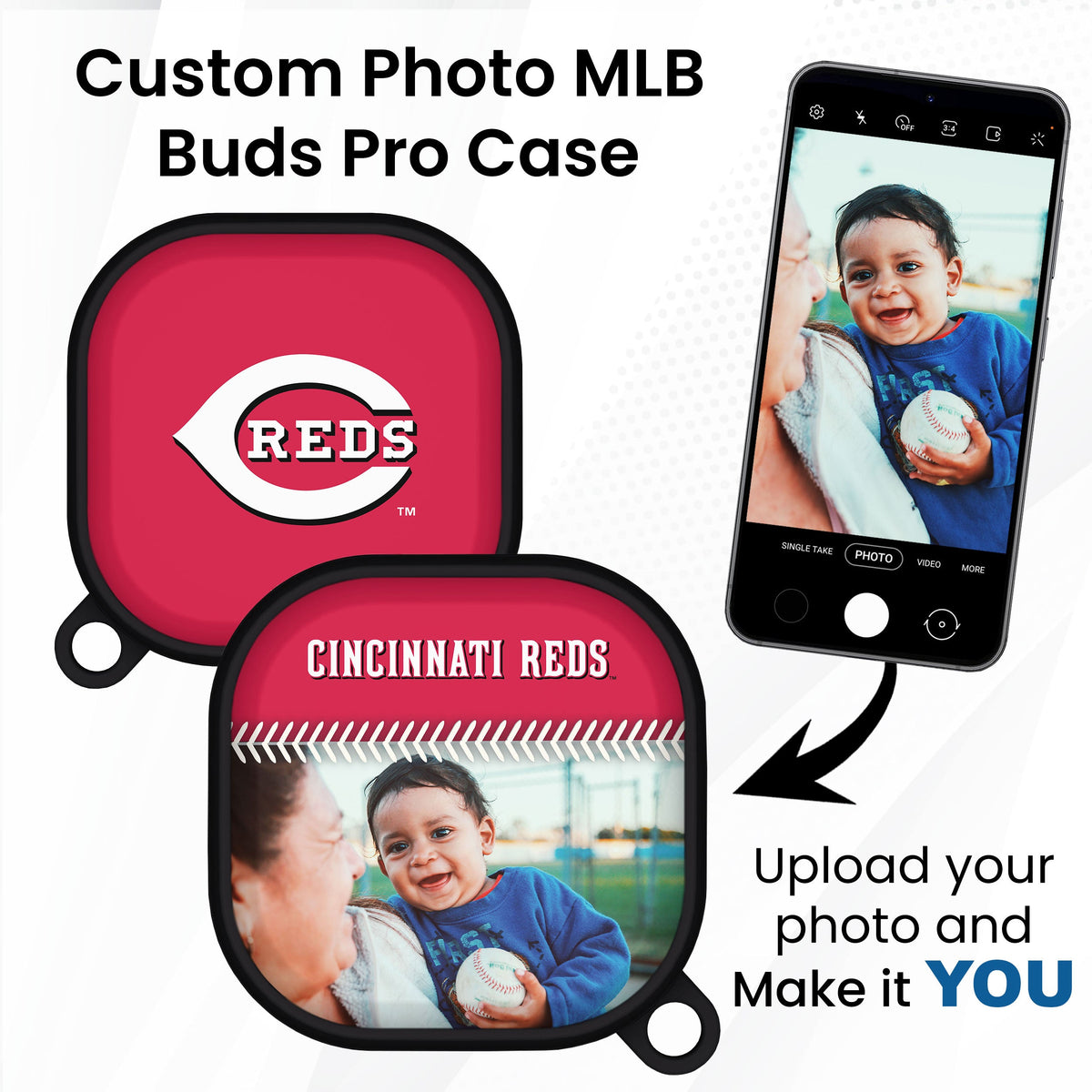 Cincinnati Reds Custom Photo HDX Samsung Galaxy Buds Pro Case Cover