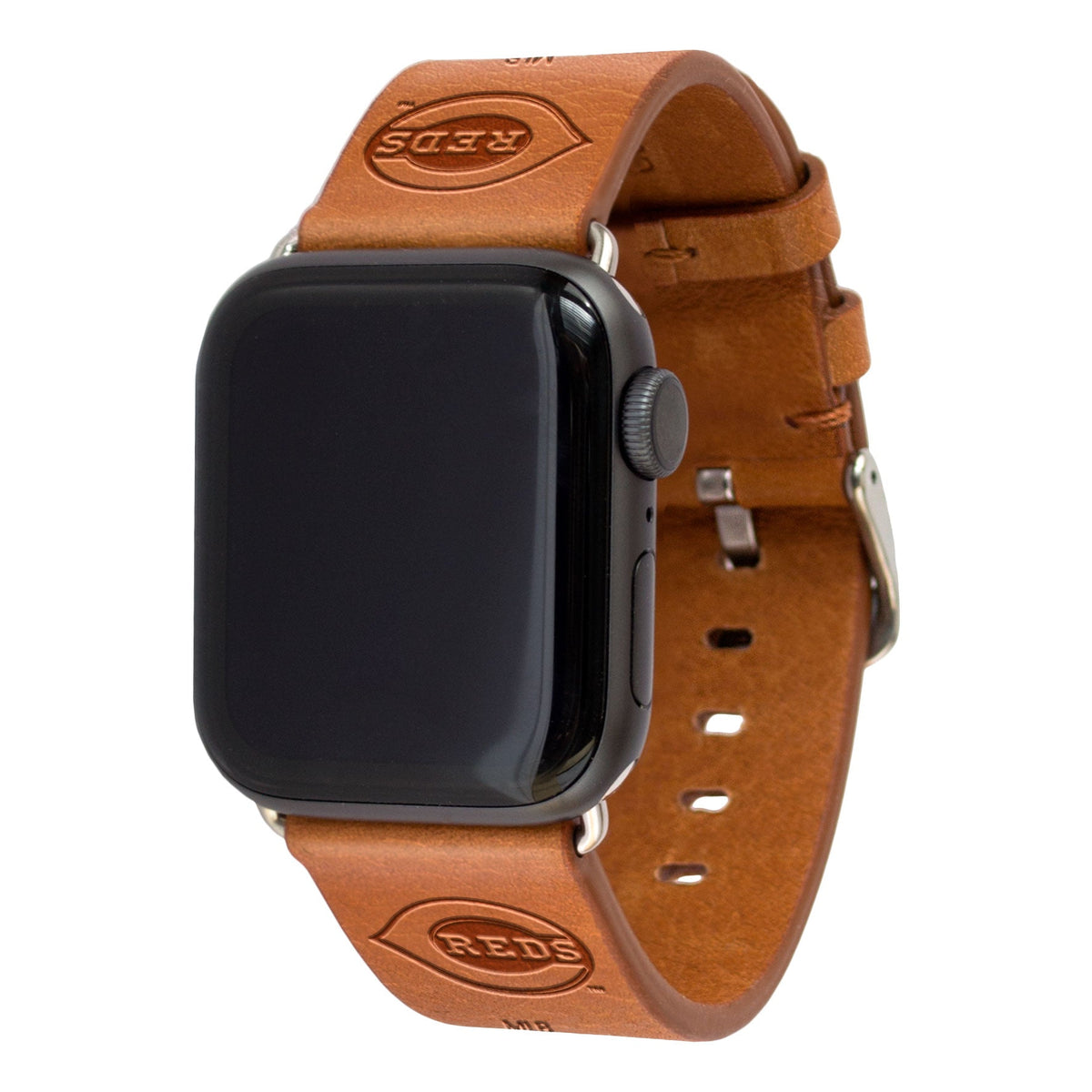 Cincinnati Reds Leather Band Compatible with Apple Watch - Game Time
