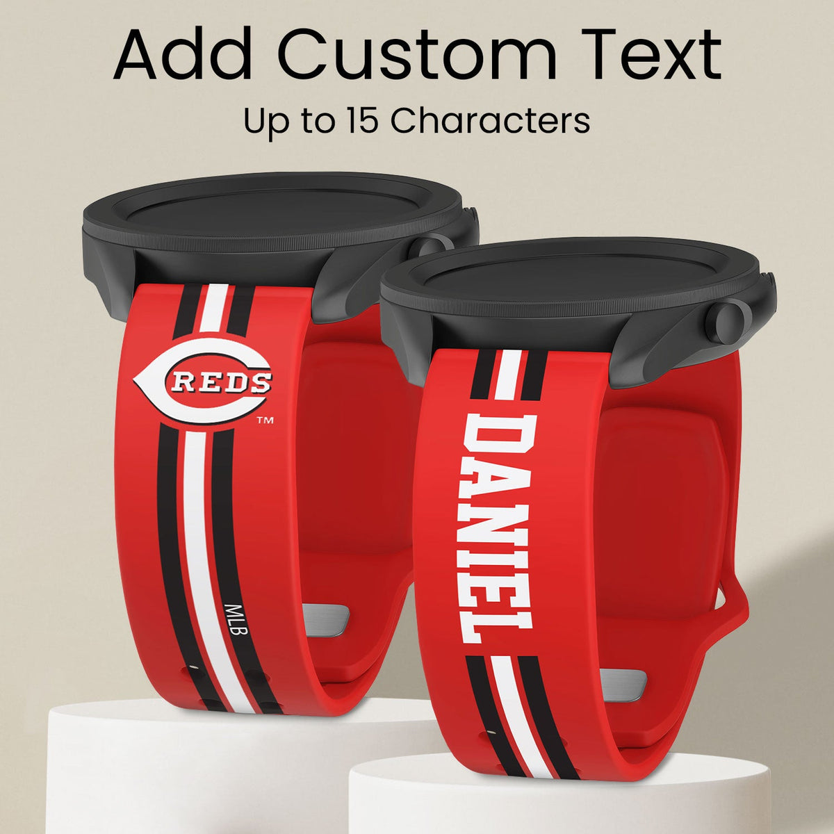 Cincinnati Reds Custom Name HD Quick Change Watch Band