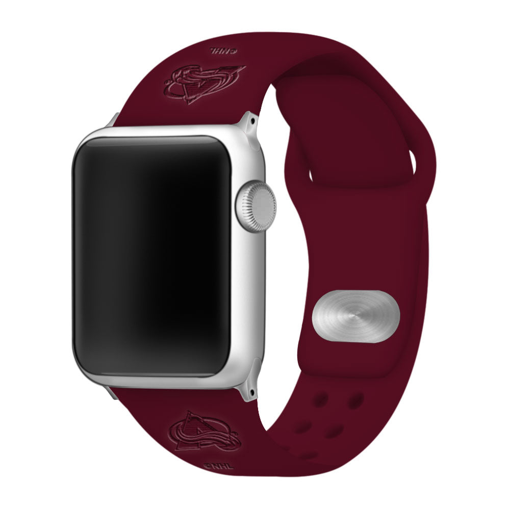Colorado Avalanche Engraved Silicone 'Slim' Apple Watch Band