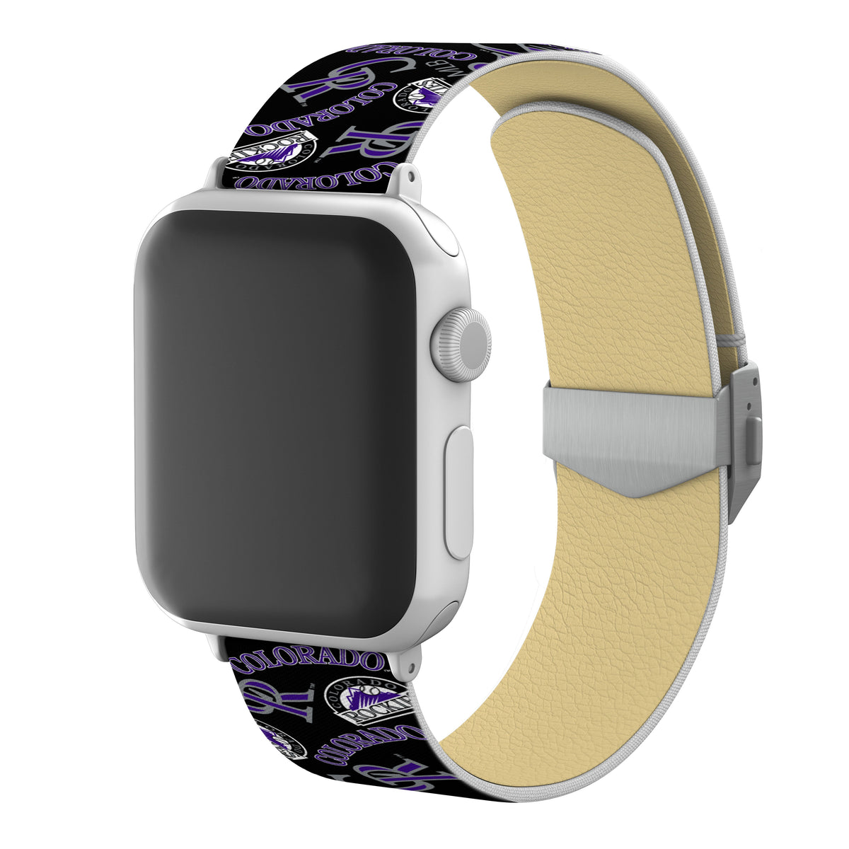 Colorado Rockies Full Print Watch Band With Engraved Buckle - Game Time