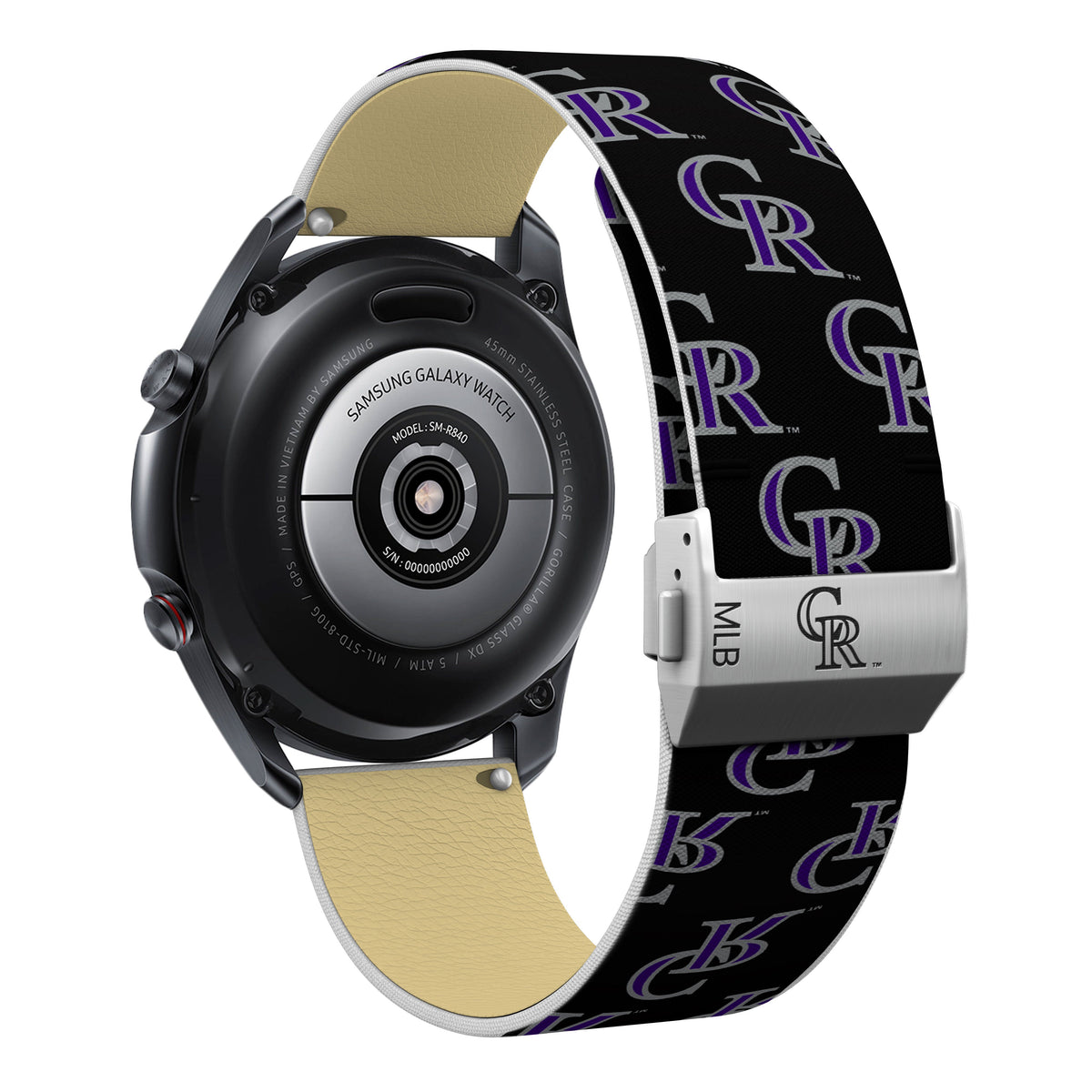 Colorado Rockies Full Print Quick Change Watch Band With Engraved Buckle - Game Time