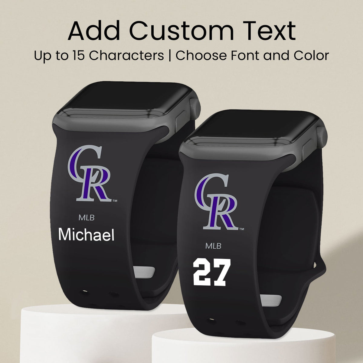 Colorado Rockies  HD Custom Name Apple Watch Band