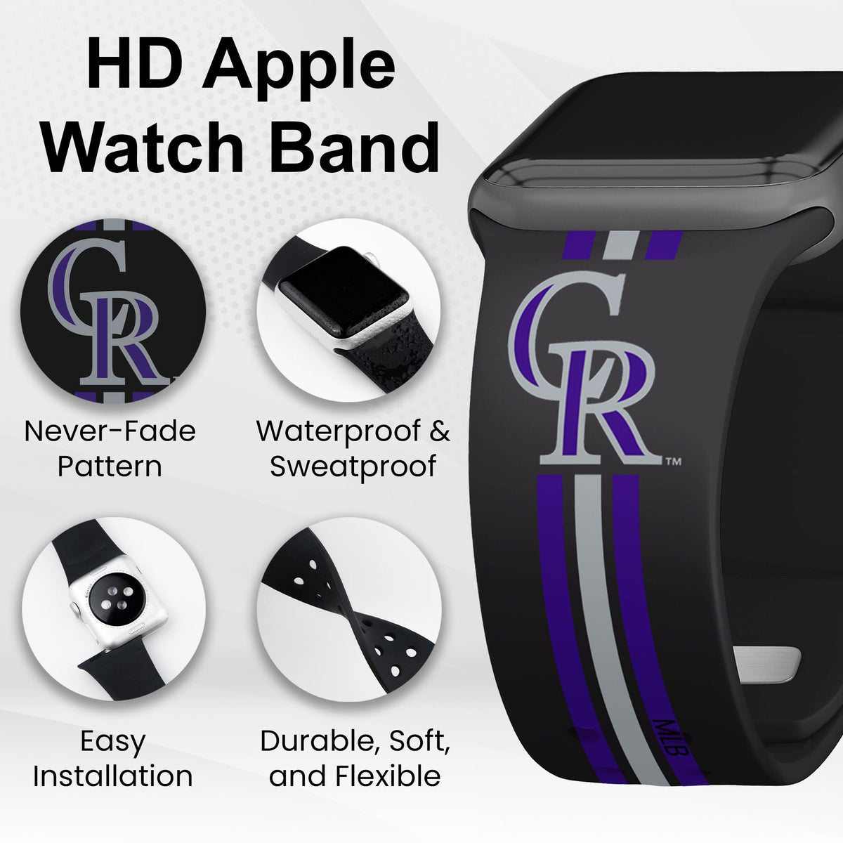 Colorado Rockies HD Apple Watch Band
