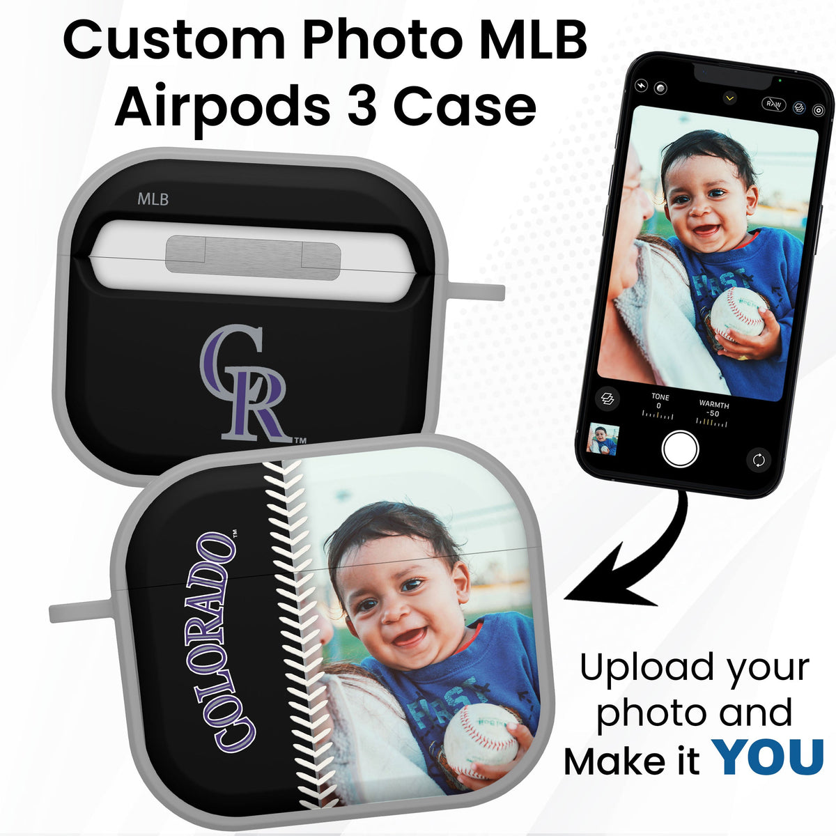 Colorado Rockies Custom Photo HDX Apple AirPods Gen 3 Case Cover