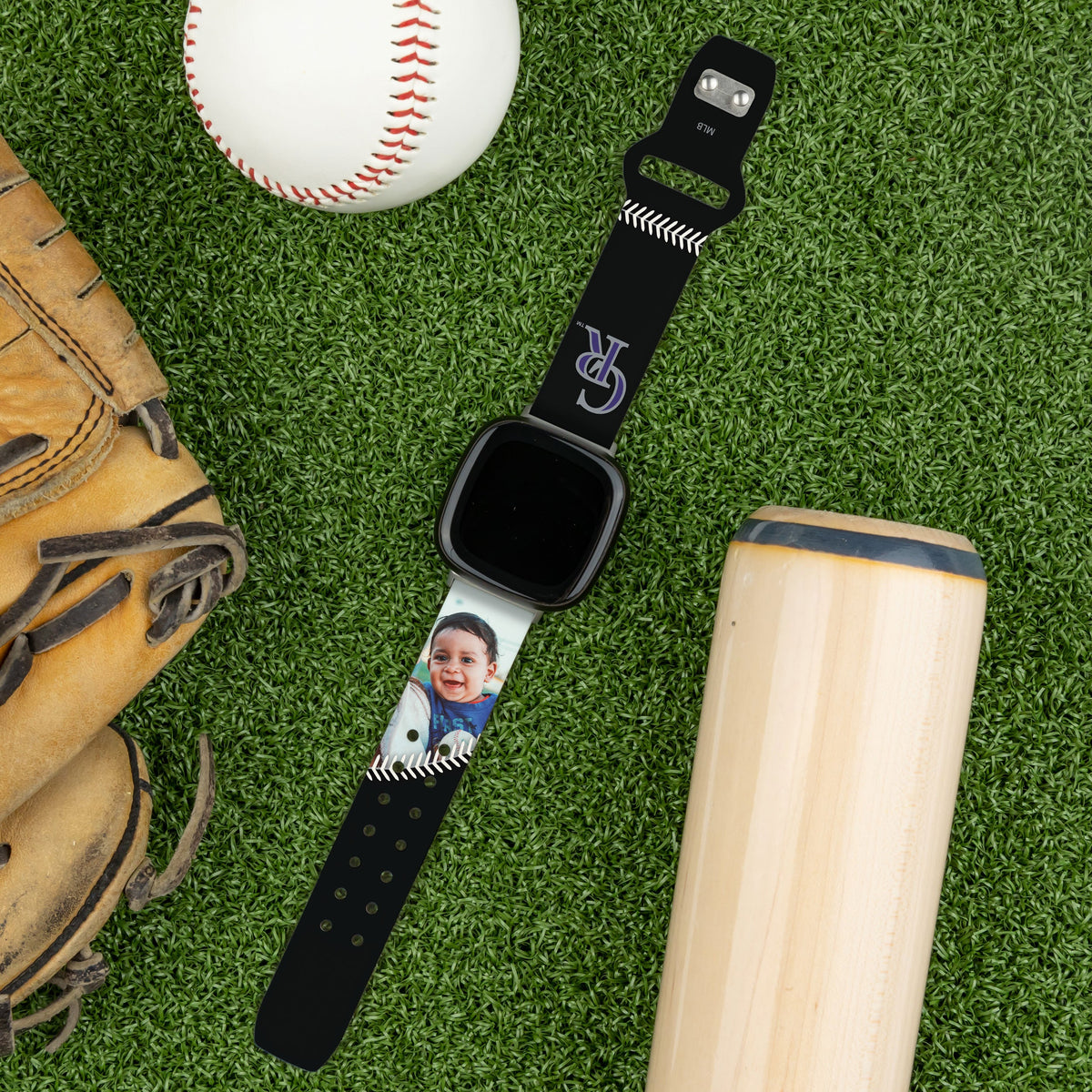 Colorado Rockies Custom Photo HD Fitbit Versa 3 &amp; Sense Band