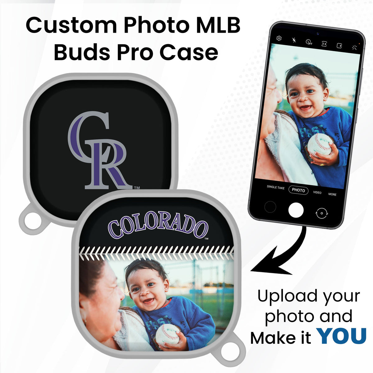 Colorado Rockies Custom Photo HDX Samsung Galaxy Buds Pro Case Cover