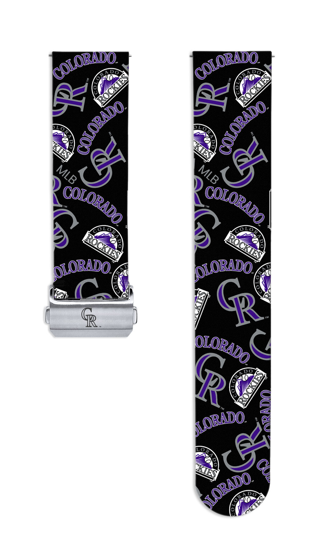 Colorado Rockies Full Print Quick Change Watch Band With Engraved Buckle - Game Time