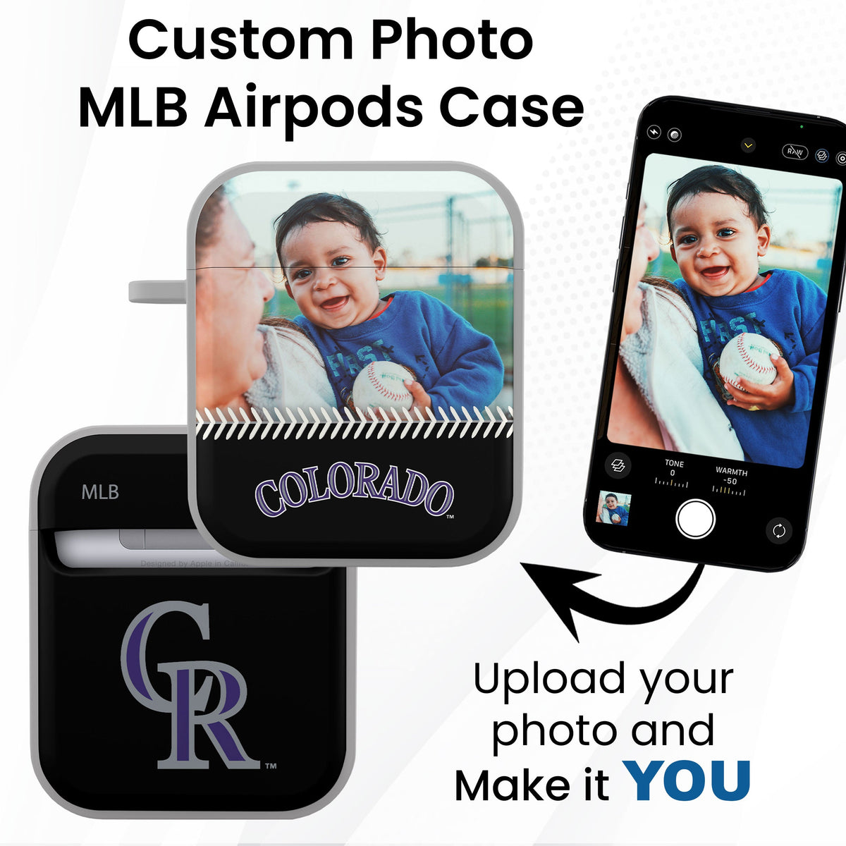 Colorado Rockies Custom Photo HDX Apple AirPods Gen 1 &amp; 2 Case Cover