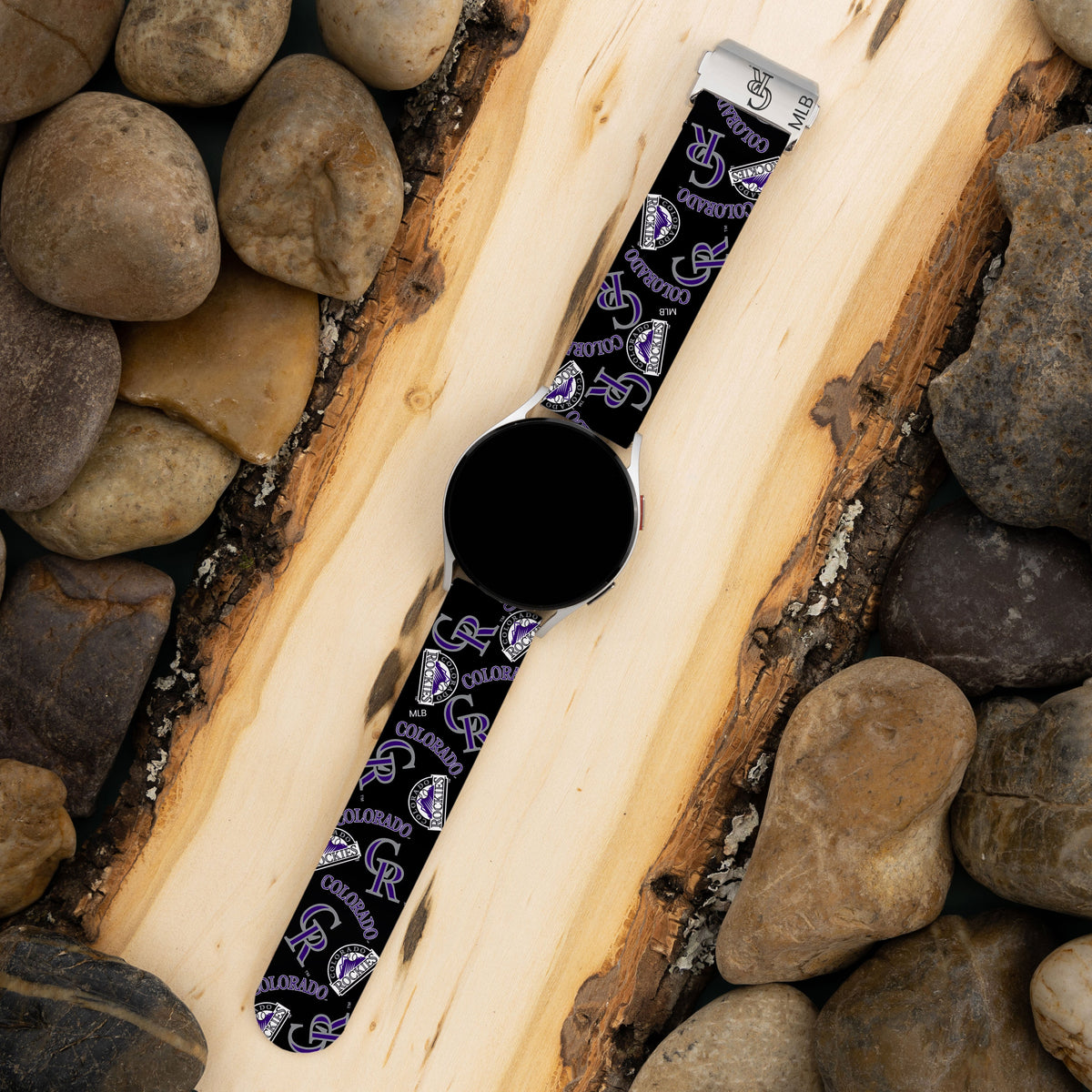 Game Time Colorado Rockies Signature Series Quick Change Watch Band With Engraved Buckle