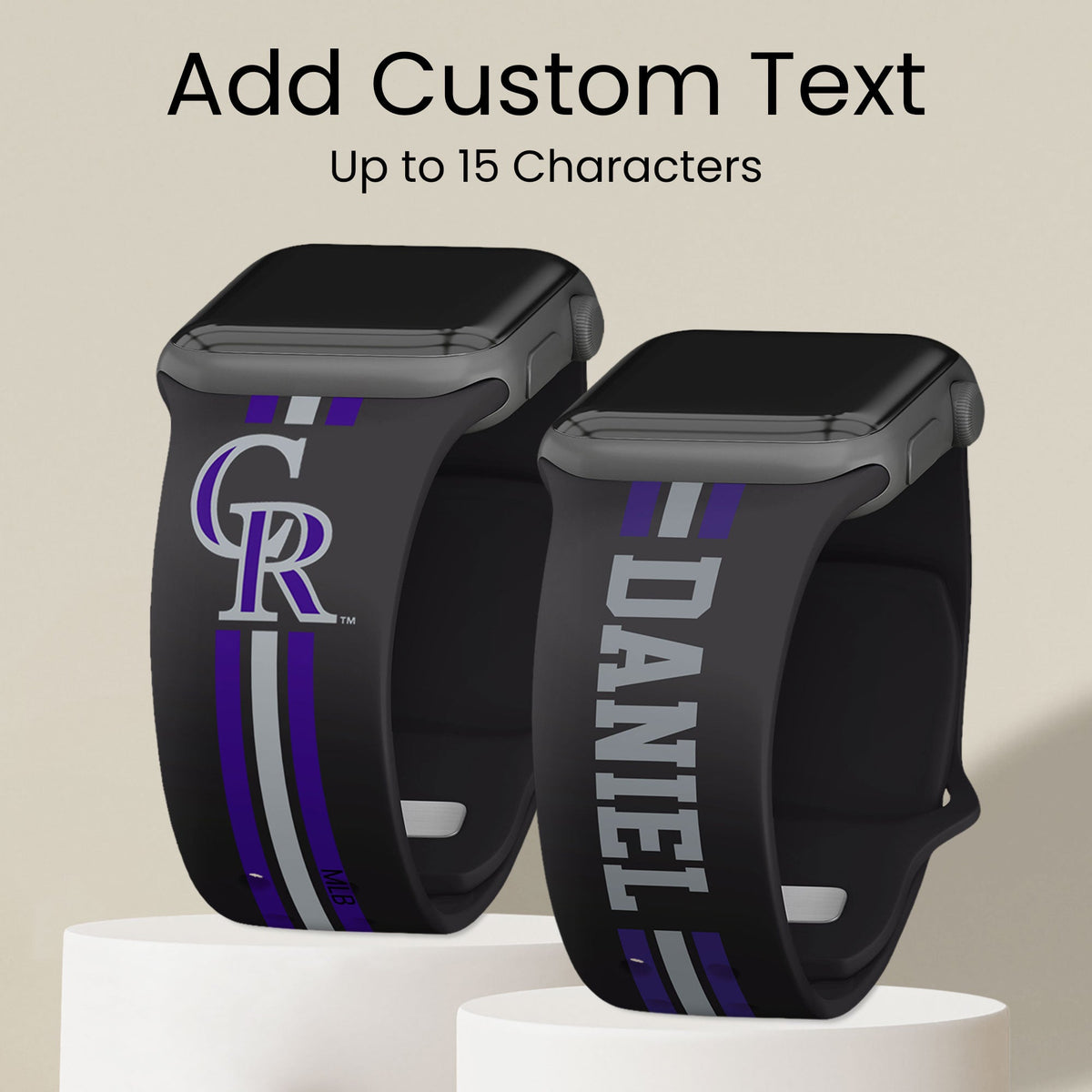 Colorado Rockies Custom Name HD Apple Watch Band