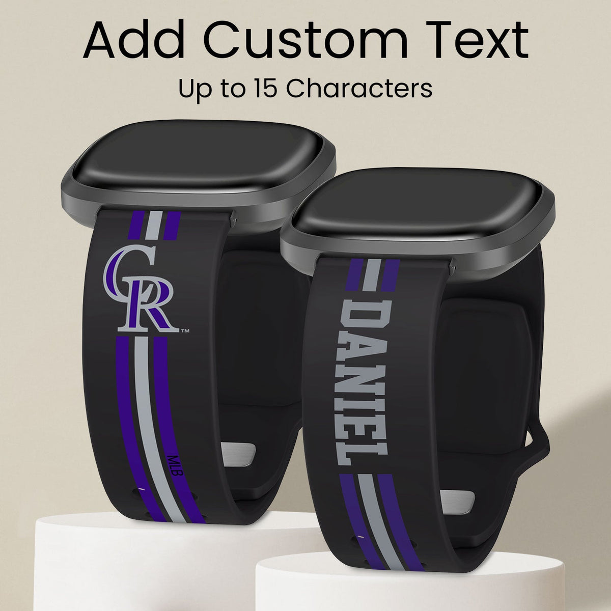 Colorado Rockies Custom Name HD Fitbit Versa 3 and Sense Watch Band