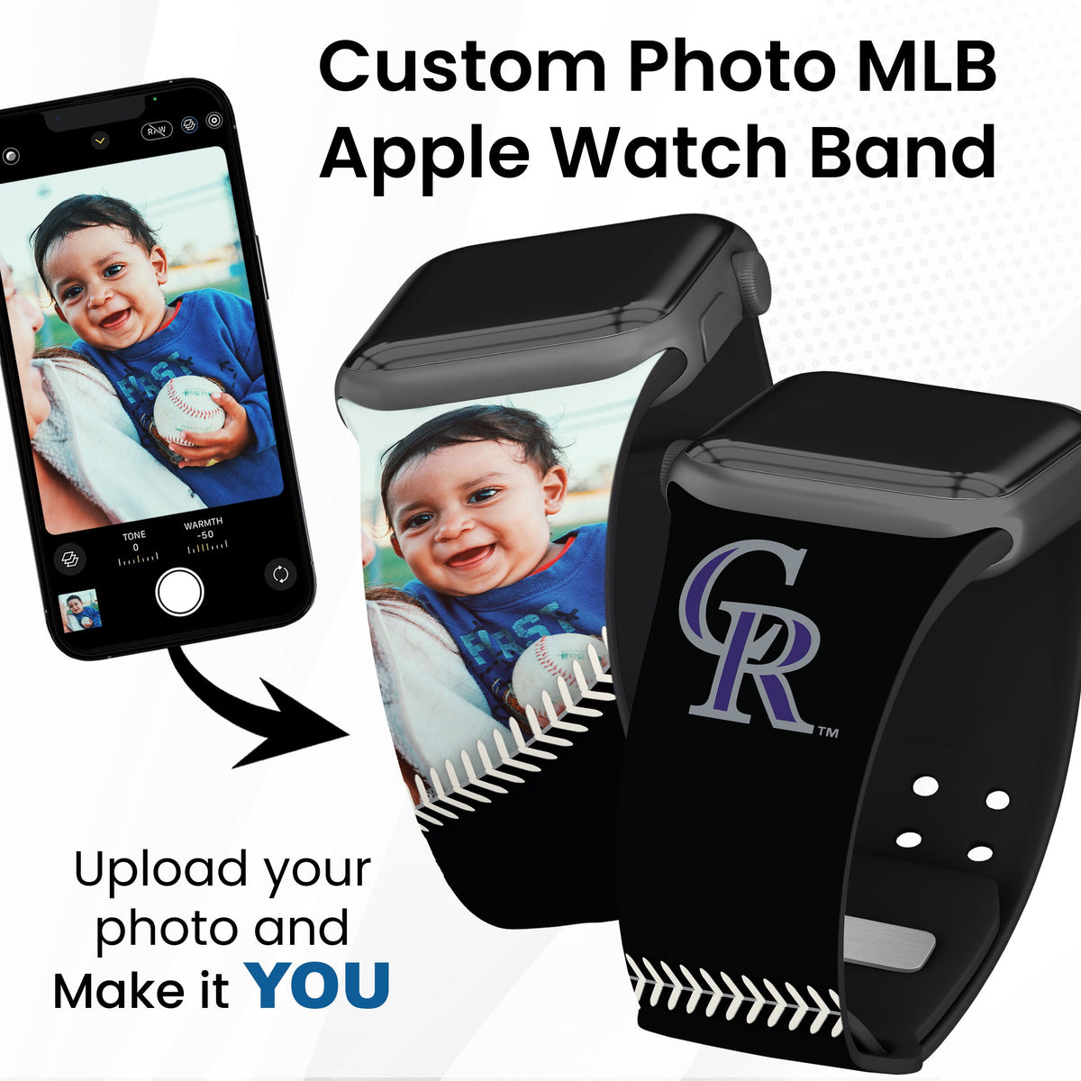 Colorado Rockies Custom Photo HD Apple Watch Band