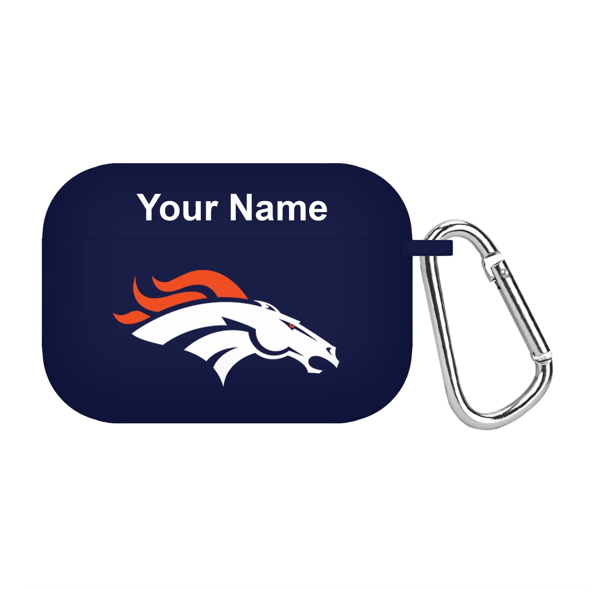 Denver Broncos Custom Name HD Apple AirPods Pro Case Cover (Navy)