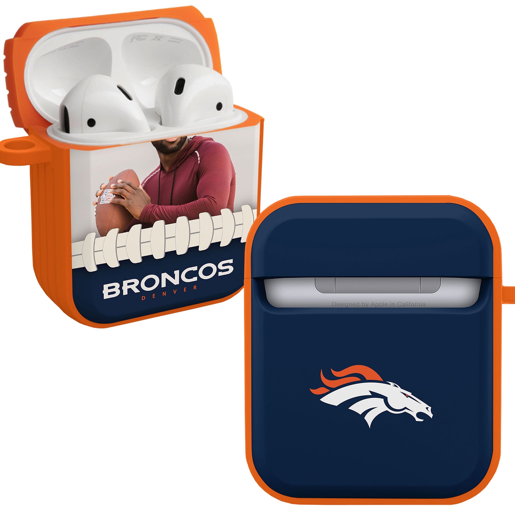 Denver Broncos Custom Photo HDX Apple AirPods Gen 1 & 2 Case Cover