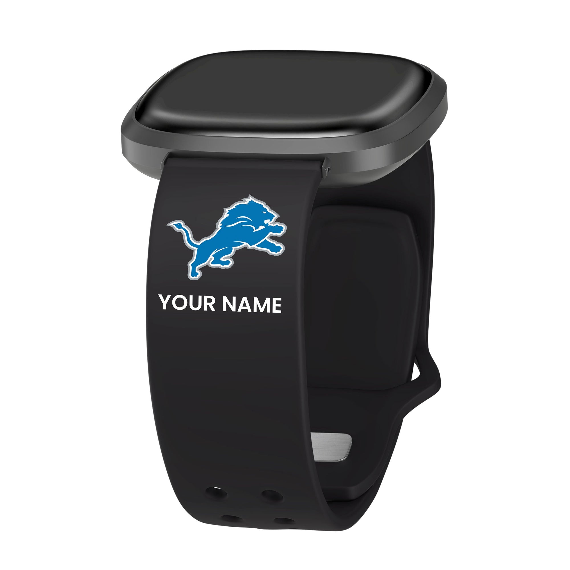 Game Time Detroit Lions Custom Name HD FitBit Versa 3 & Sense Watch Band