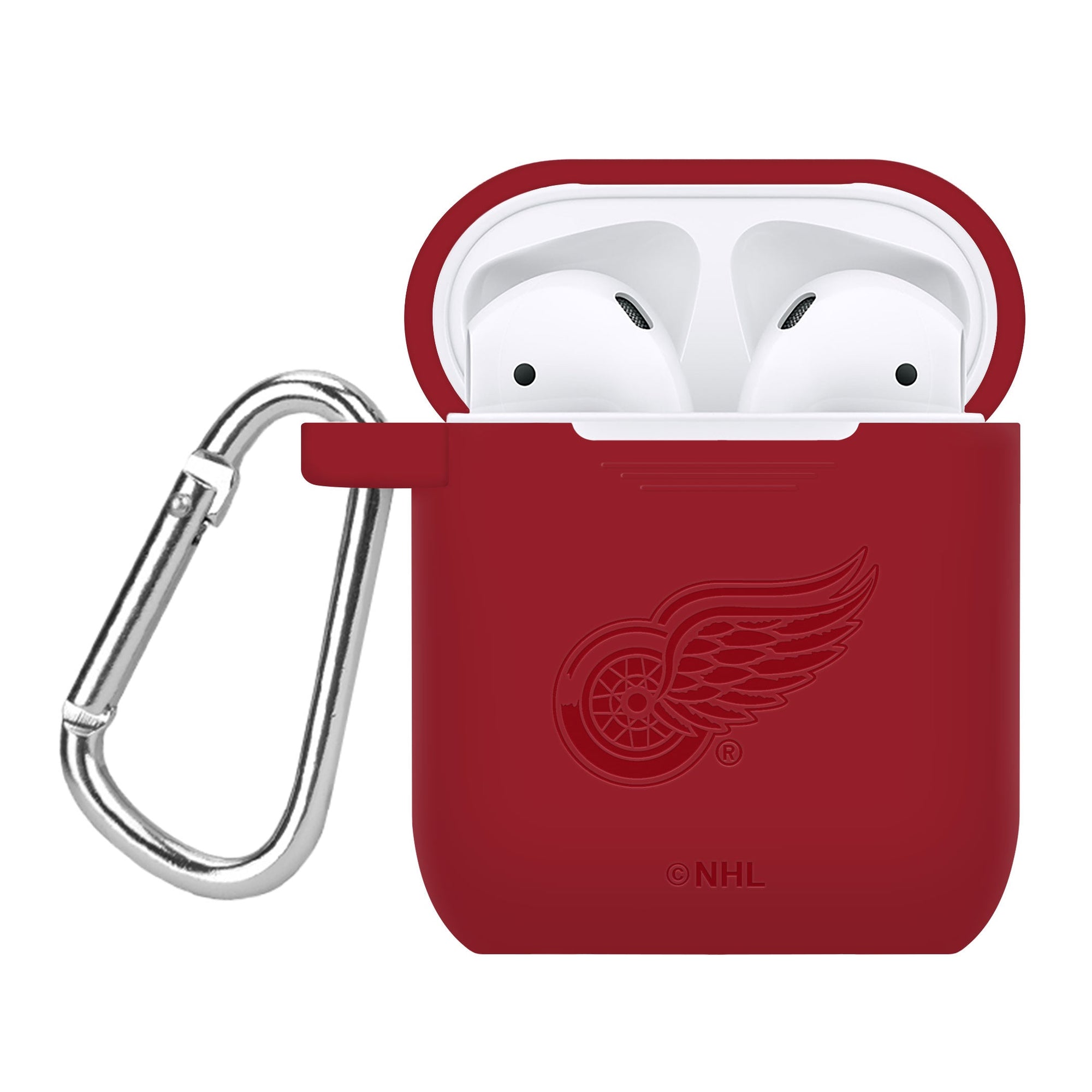 Game Time Detroit Red Wings Engraved Silicone AirPods Case Cover