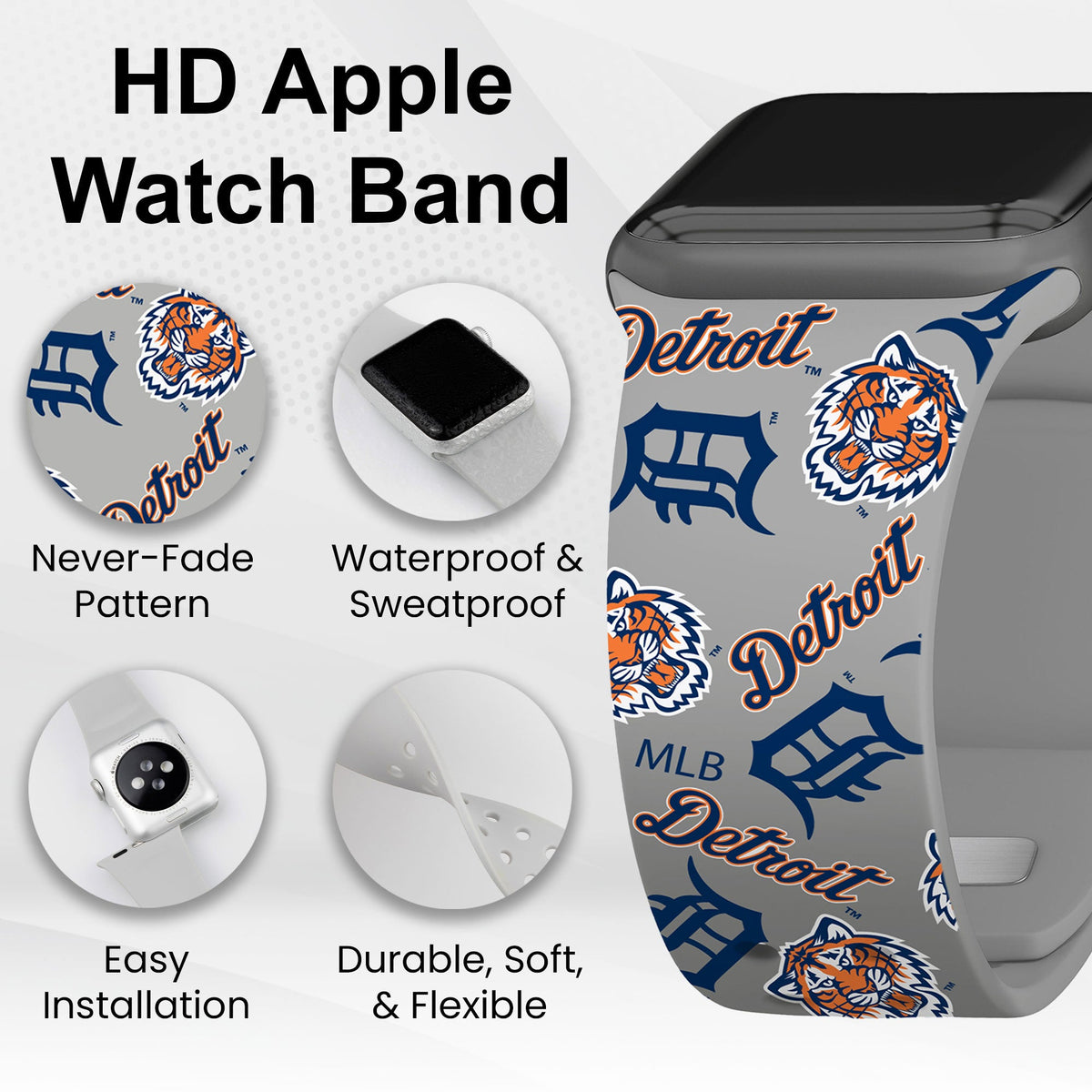 Detroit Tigers HD Apple Watch Band