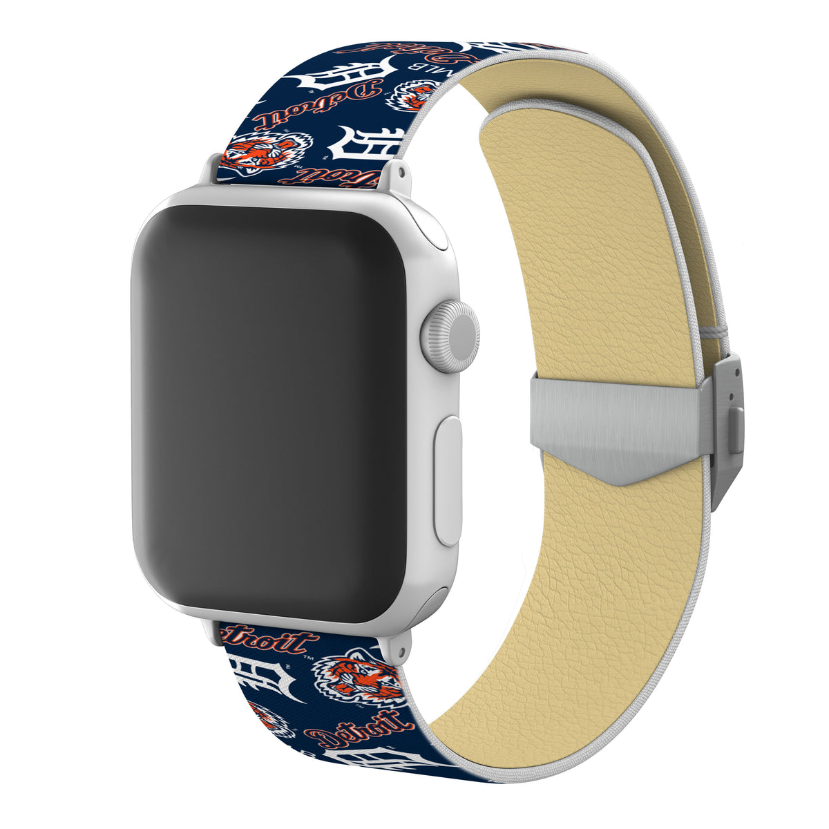 Detroit Tigers Full Print Watch Band With Engraved Buckle - Game Time