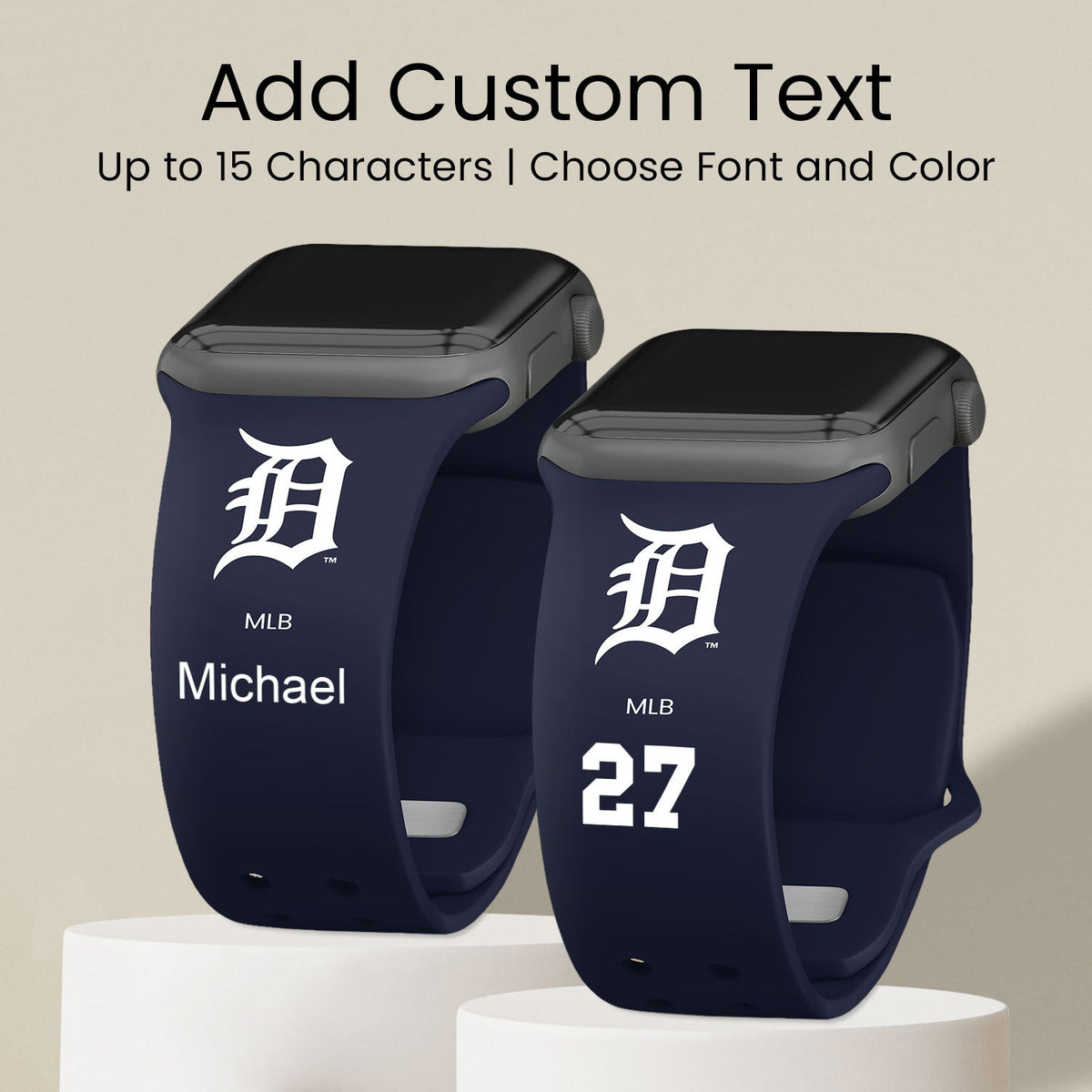 Detroit Tigers HD Custom Name Apple Watch Band