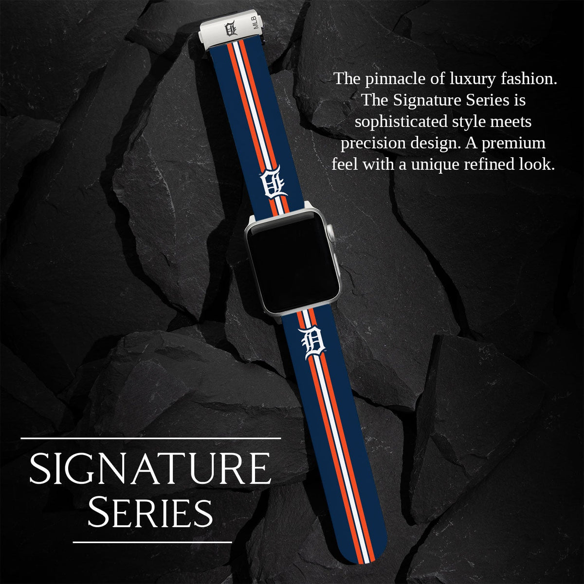 Game Time Detroit Tigers Signature Series Apple Watch Band With Engraved Buckle