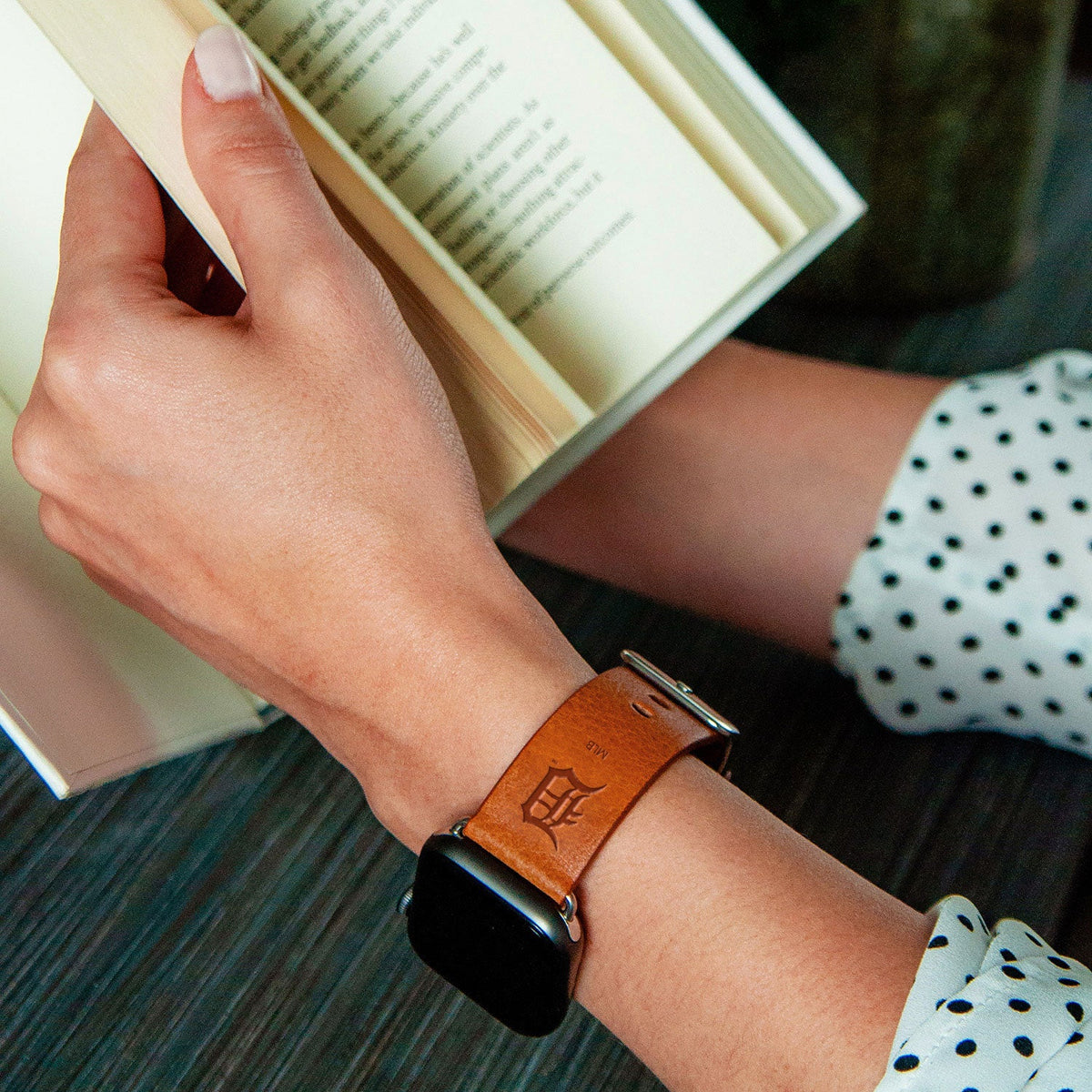 Detroit Tigers Leather Band Compatible With Apple Watch - Game Time