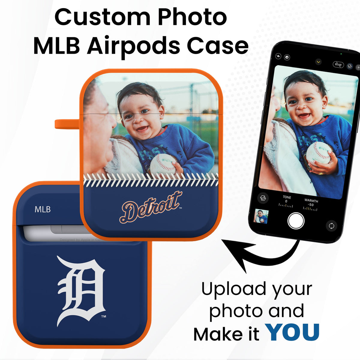 Detroit Tigers Custom Photo HDX Apple AirPods Gen 1 &amp; 2 Case Cover