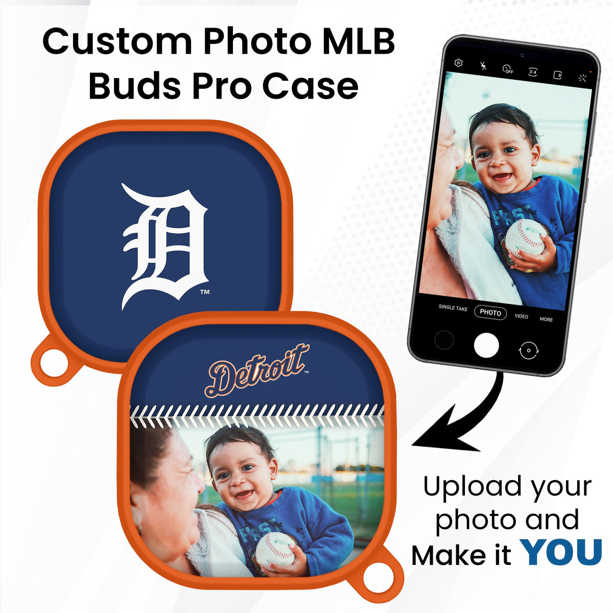 Detroit Tigers Custom Photo HDX Samsung Galaxy Buds Pro Case Cover